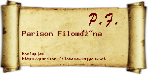 Parison Filoména névjegykártya